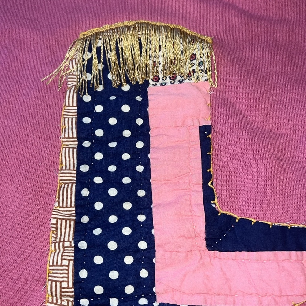 Vintage Pink Hand-Stitched Quilted Western Cowgirl Boot Sweatshirt - Picture 3 of 8